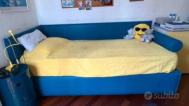 Letto singolo contenitore 90x200 Ecopelle