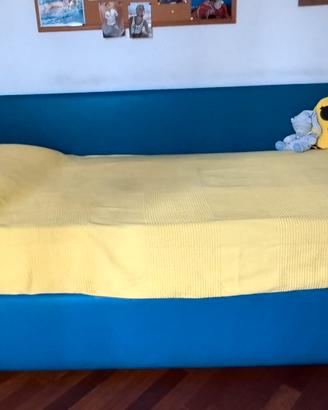 Letto singolo contenitore 90x200 Ecopelle