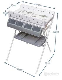 fasciatoio 2 in 1 con vasca da bagno