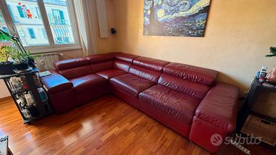 Divano angolare mod. Atlanta in eco pelle bordeaux