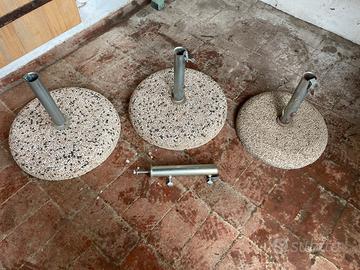 3 Base per ombrellone in cemento