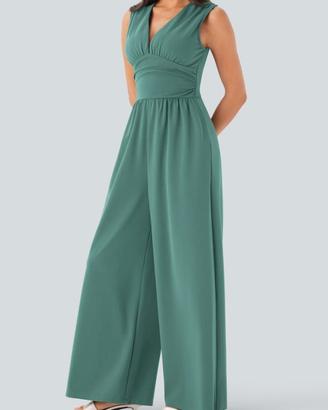 Tuta senza maniche con scollo a V