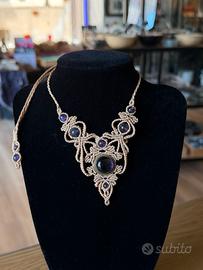 Collana in macrame Ametista