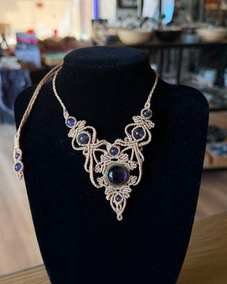 Collana in macrame Ametista