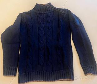 Maglione maglia blu a trecce Okaidi, bambino 10A
