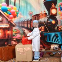 scenografia  su tessuto sfodo  per  carnevale 3x2