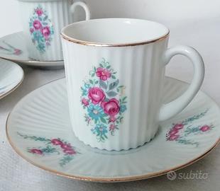 Set 4 tazze da caffè vintage porcellana tedesca 