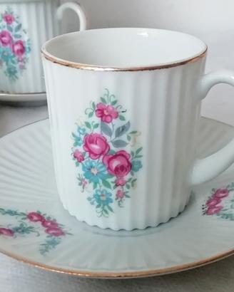 Set 4 tazze da caffè vintage porcellana tedesca 