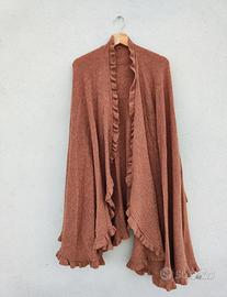Lunga mantella poncho 100% lana