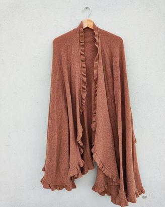 Lunga mantella poncho 100% lana