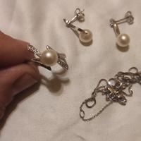 parure oro diamanti e perle comete