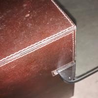 Tavolino pelle e vetro