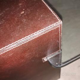 Tavolino pelle e vetro