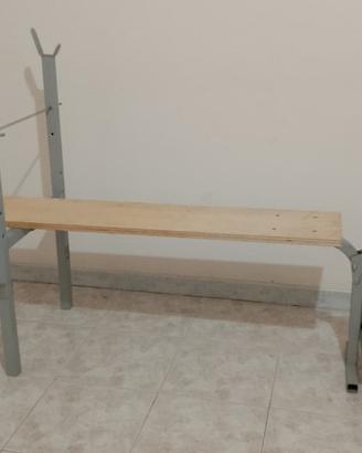 Panca allenamento + dischi 20 kg + bilanciere slim