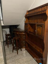 Mobile Bar completo in legno stile rustico