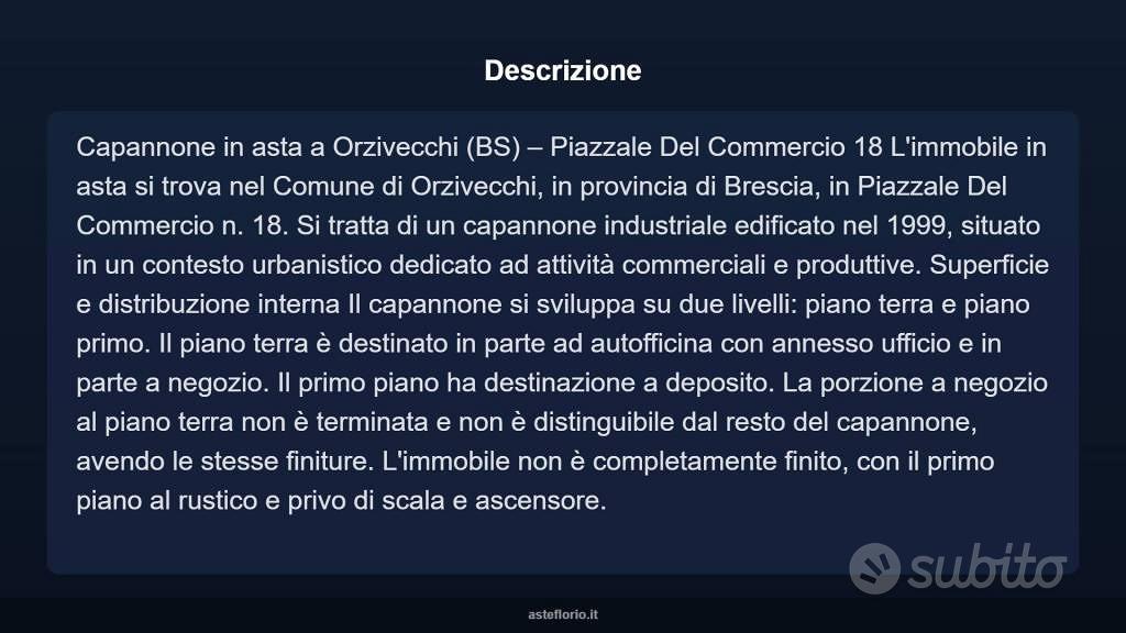 Immobile in asta di 1000 m² a Orzivecchi - Vista 3