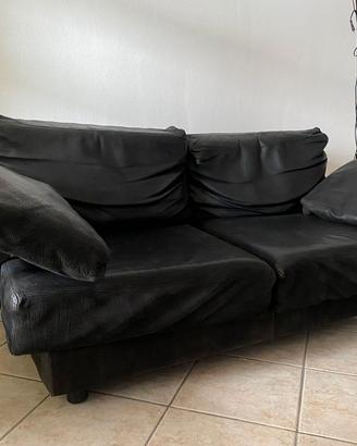 DIVANO 2 POSTI IN PELLE + LAMPADA DA TERRA