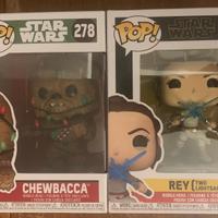 Funko pop star wars chewbacca e Rey