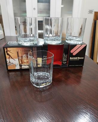 Confezione n 4 bicchieri da acqua Bormioli vintage