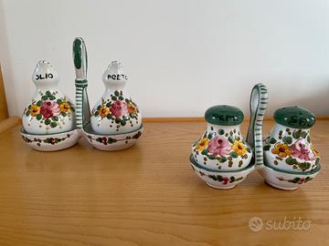 Servizio Oliera Saliera Vintage in Ceramica