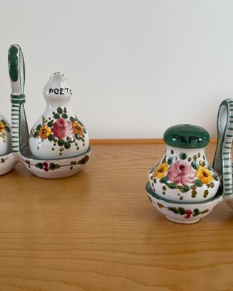 Servizio Oliera Saliera Vintage in Ceramica