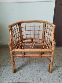 POLTRONA BAMBÙ A POZZETTO ANNI 70'