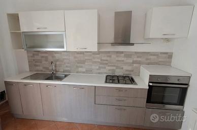 Cucina moderna lineare con elettrodomestici