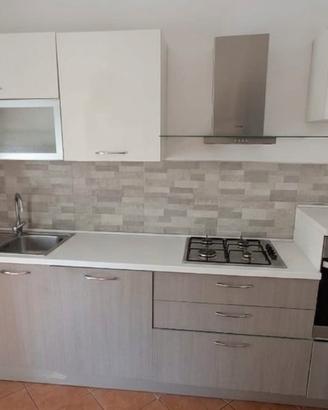 Cucina moderna lineare con elettrodomestici