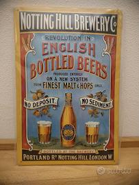 INSEGNA NOTTHING HILL BREWERY IN METALLO SMALTATA