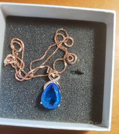 Nuova collana con pendente in argento 925 placcato