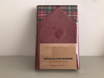 Tovaglia Natalizia motivo scozzese + runner