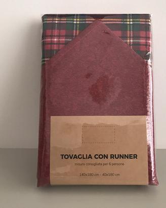Tovaglia Natalizia motivo scozzese + runner