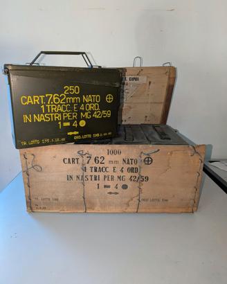 Cassa Militare Vintage Legno e Metallo (VUOTA)