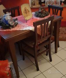 tavolo sala + 4 sedie legno 