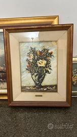 Quadro  natura morta raffigurante un vaso di fiori