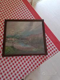 Coppia quadri vintage paesaggi d'autore