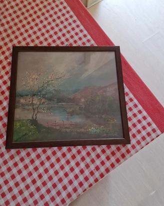 Coppia quadri vintage paesaggi d'autore