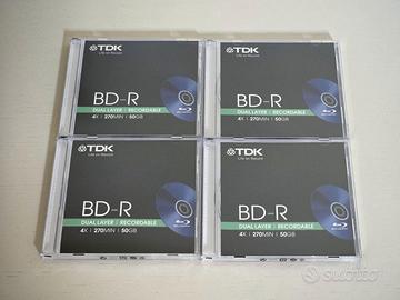 4 Dischi Blu Ray TDK 50 GB BD-R DL 4x