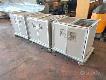 3 carrelli di servizio caldo/freddo usati