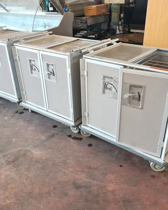3 carrelli di servizio caldo/freddo usati