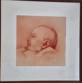 Quadro di Irene Ugolini Zoli  "Piccola che dorme"