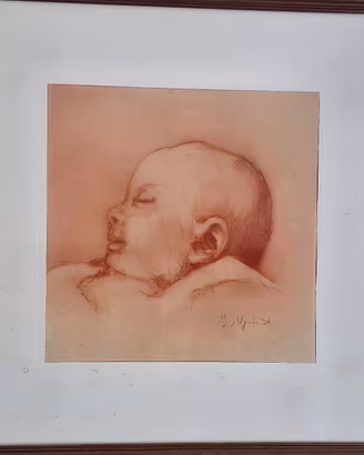 Quadro di Irene Ugolini Zoli  "Piccola che dorme"