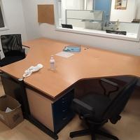 Scrivania angolare doppia legno 360x180