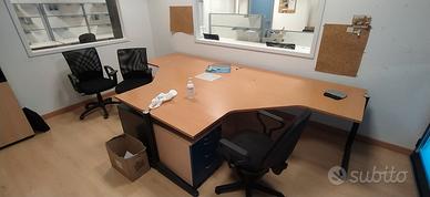 Scrivania angolare doppia legno 360x180