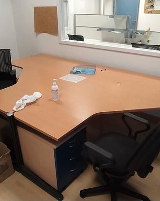 Scrivania angolare doppia legno 360x180