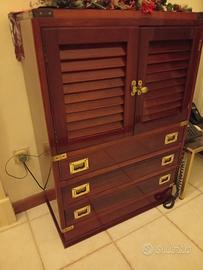 Mobiletto stile marina laccato lucido mogano rosso