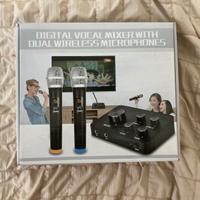 Kit Karaoke Mixer Digitale + 2 Microfoni Wireless