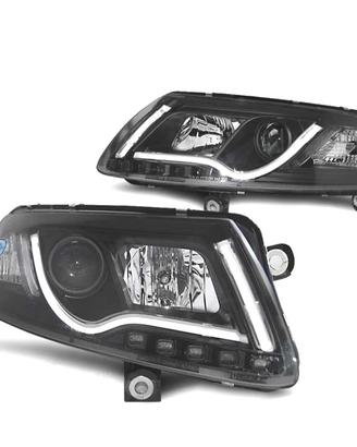 FARI AUDI A6 C6 04-08 LUCE DIURNA DRL LED NERO