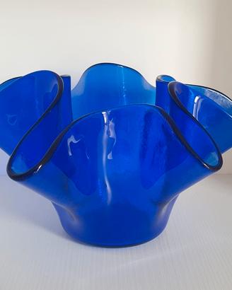 Vaso blu. Fazzoletto di Dogi in vetro di murano