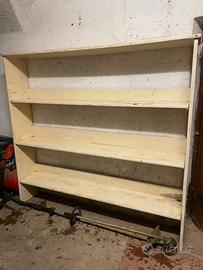 Scaffale in legno 200cm x 40cm h 185cm